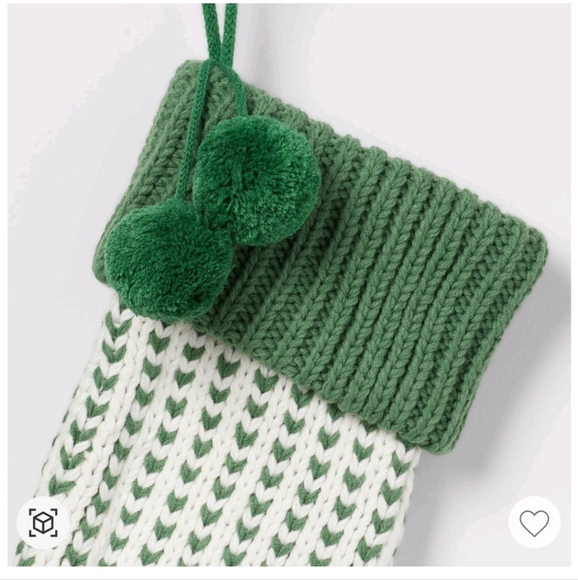 NEW! Set of 2! 🎄 20" Chunky Knit Christmas Holiday Stockings with Pom Poms - Picture 3 of 8